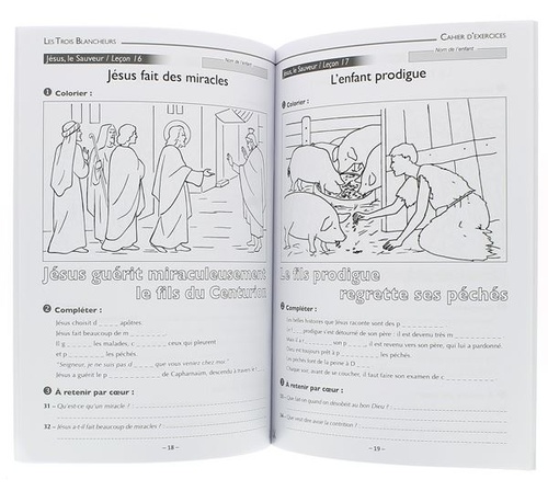 3 blancheurs Jésus le Sauveur  CE1 - cahier exercices