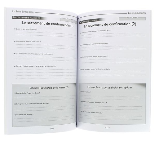 3 blancheurs Sacrements CM2 - cahier d'exercices