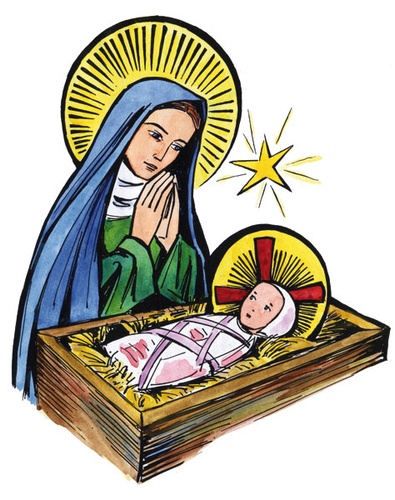 Cartes de voeux Noël avec Jésus 4x2 modèles