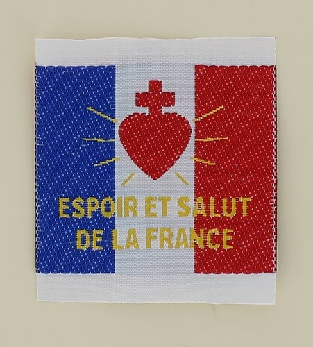 Fanion Espoir et Salut de la France 5x5,50 cm tissu