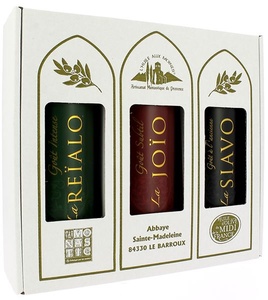 Huile d’olive Abbaye coffret 3 saveurs 3 x 50 cl