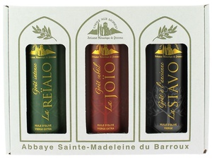 Huile d’olive Abbaye pack 3 saveurs 3 x 25 cl