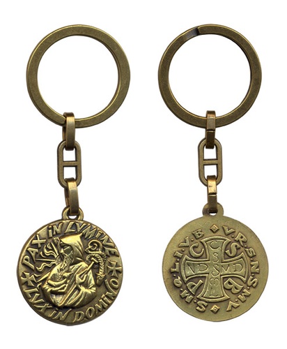 Porte-clés St Benoît Bronze 30 mm (Barroux)