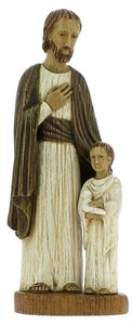 Statue Saint-Joseph avec Enfant à la colombe (29,5cm)