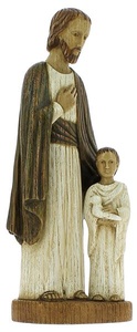 Statue Saint-Joseph avec Enfant à la colombe (29,5cm)