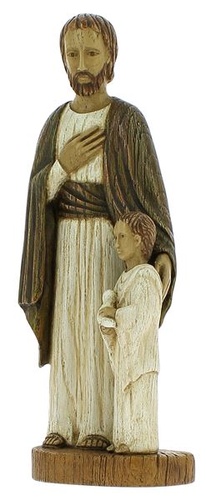 Statue Saint-Joseph avec Enfant à la colombe (29,5cm)