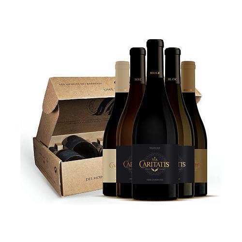 Coffret découverte Via Caritatis / 3 rouges+1 Lux rosé+1 Lux blanc 5 x 75cl